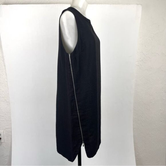 Robert Rodriguez shift mini dress/tunic Black Sleeveless Silver Side Zippers 6 - Picture 3 of 11